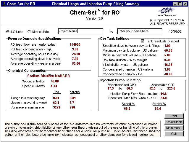 The Data Summary can be saved or printed.